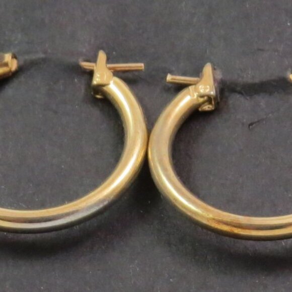 6 Pair Gold and Silver Tone Hoop Earrings - Picture 2 of 7
